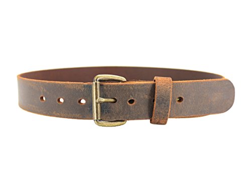 Brown Distressed American Bison Leather Casual Belt - Full Grain - 100% Leather