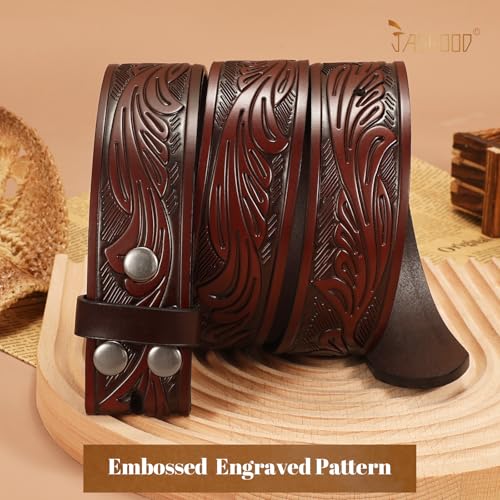 Men's Western Leather Belt Strap for Jeans Pants 1.5'' Wide