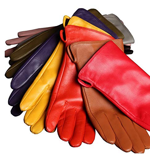 Women's Winter Gloves: Genuine Leather with Cashmere & Wool Blend, Touchscreen & Windproof for Driving