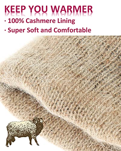 Winter Leather Touchscreen Gloves for Women - Cashmere Lined Sheepskin Warmth